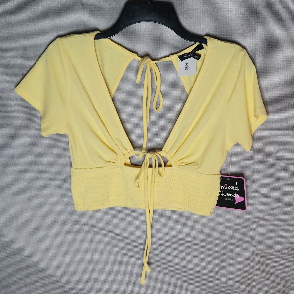 Mixed Threads Los Angeles Crop Top Plunging Neckline And A Stylish Cutout Back